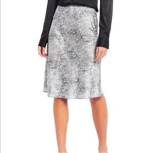 Gianni Bini Skirt Blue Satin Snake Charmeuse